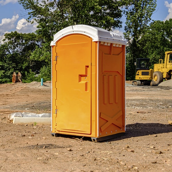 how often are the porta potties cleaned and serviced during a rental period in Split Rock SD